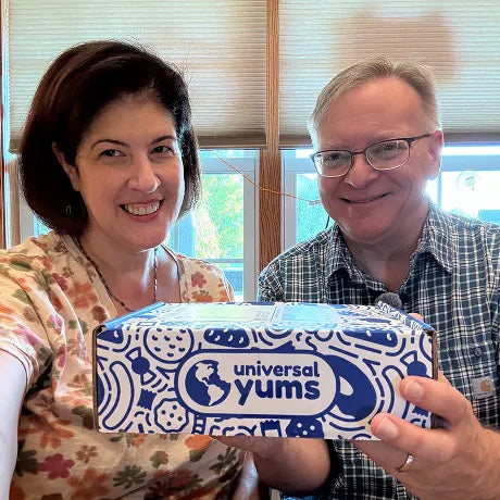 Jane with a Universal Yums box.
